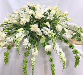 White Casket Spray