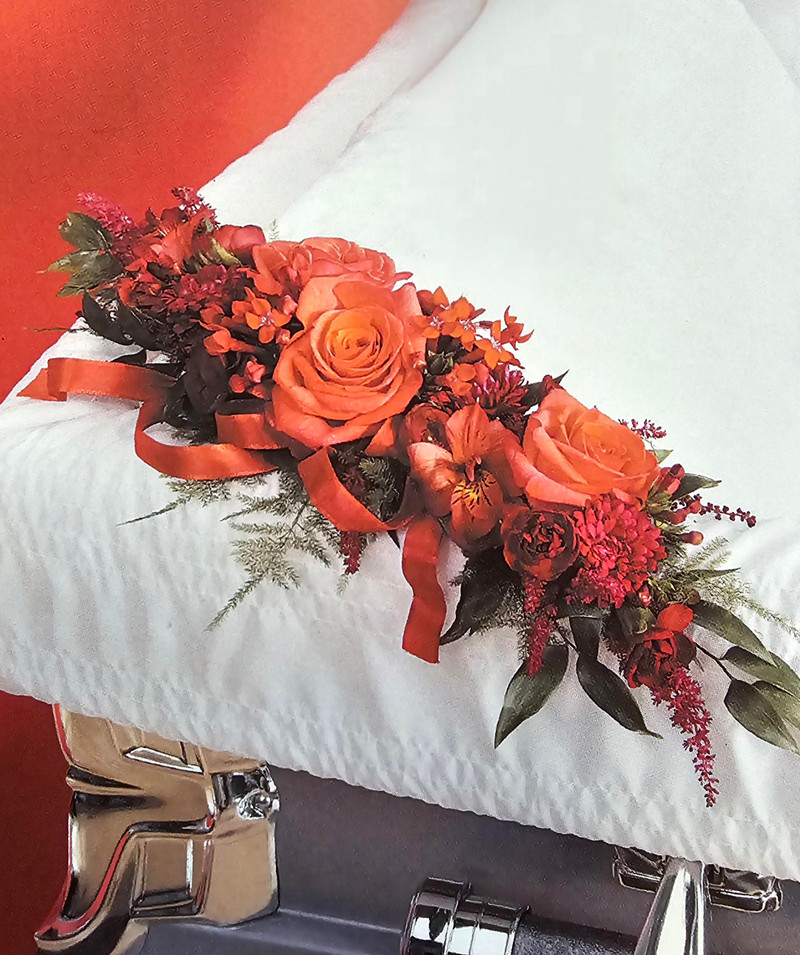 In Comfort and Peace Corner Casket Piece