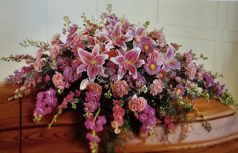 Pink Serenity Casket Spray