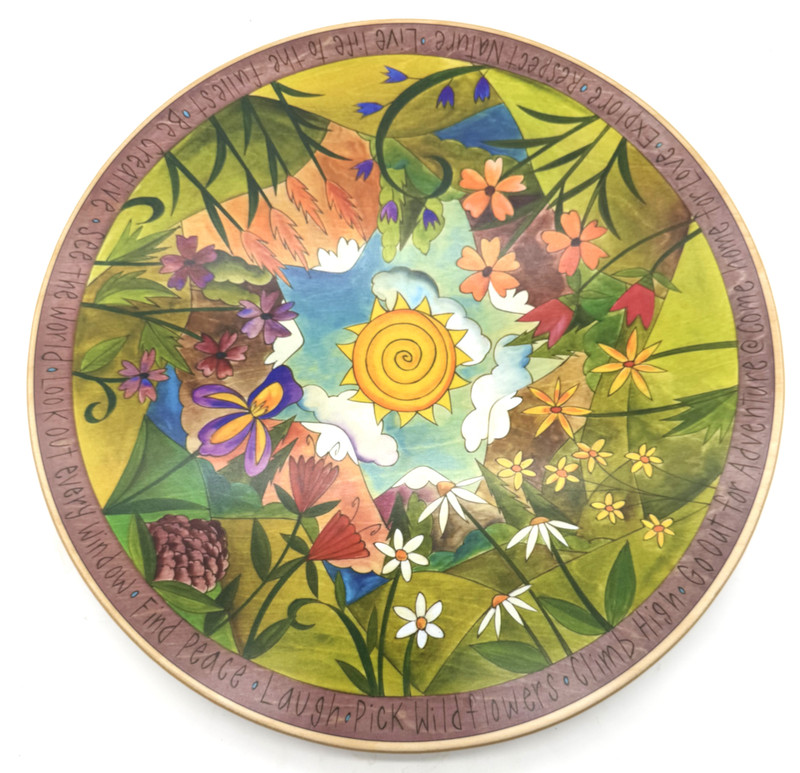 Sincerely, Sticks Wildflowers Wooden Lazy Susan