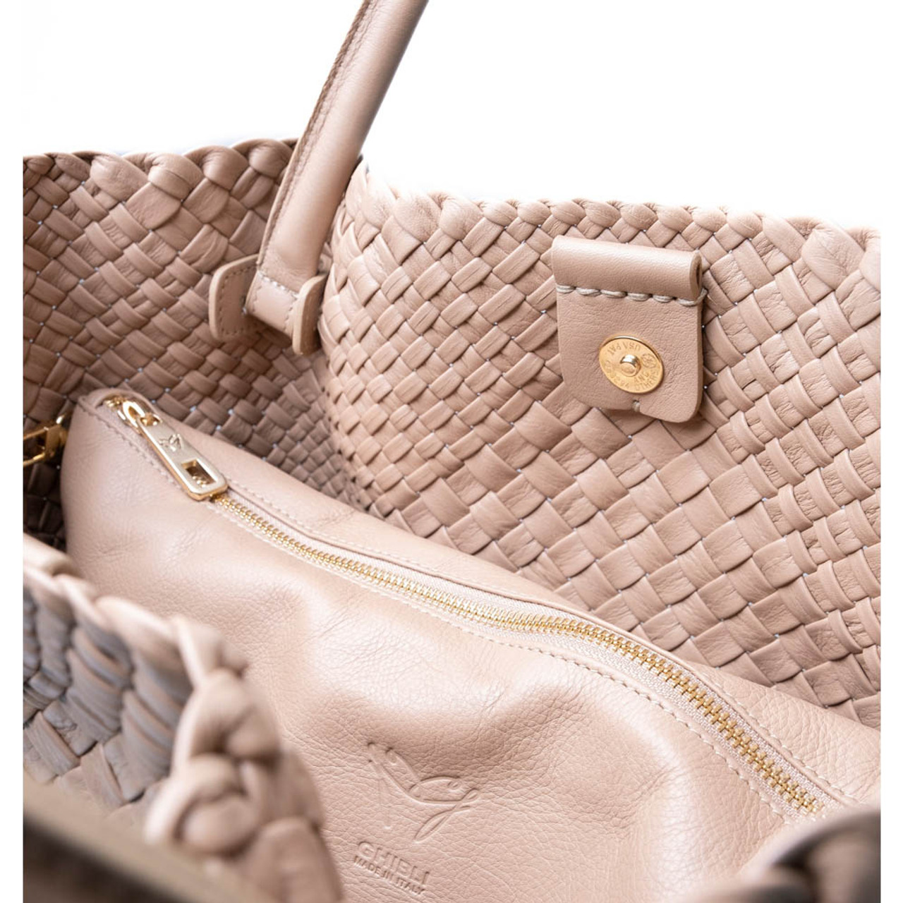バッグ made in ITALY pova roma leather bag Masami leather handbag - Croco Grey - Carbotti