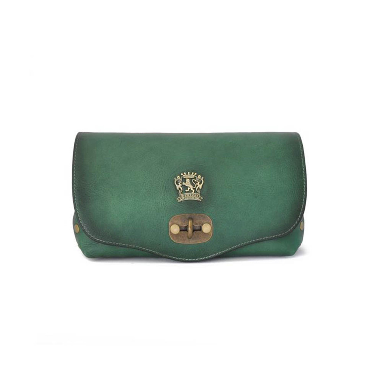 Toscanella Messenger Shoulder Bag in Genuine Leather Colour Green