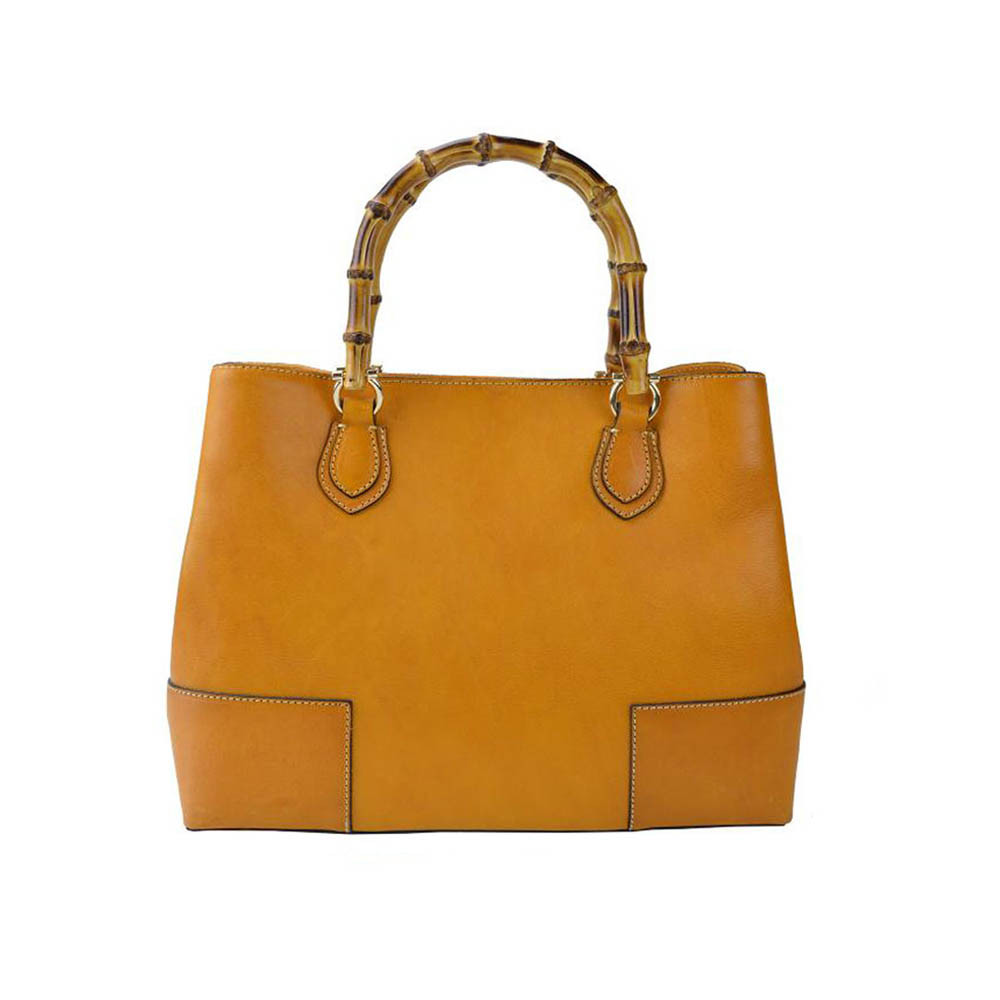 Pratesi Bambu Aged Leather Tote Handbag
