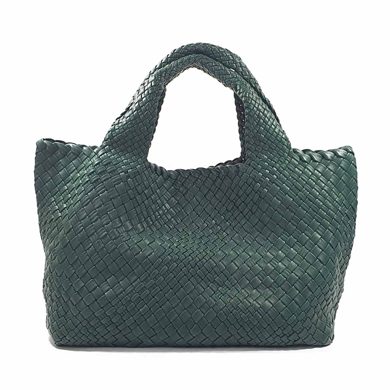 Ghibli Hand Woven Italian Leather Grab Bag - Taupe
