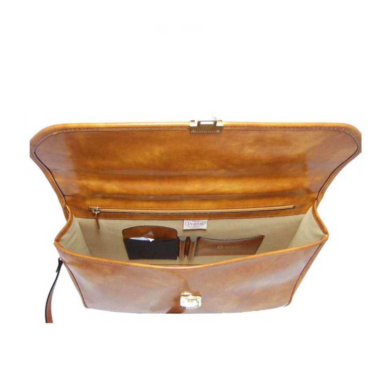 Pratesi Piccolomini Italian Radica Leather Briefcase
