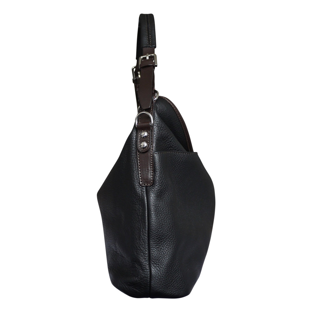 Chiarugi City Style Leather Hobo Bucket Bag - Attavanti