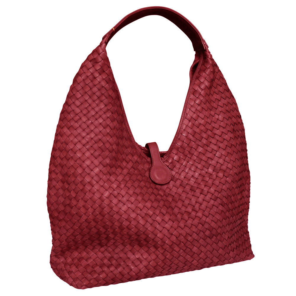 woven leather hobo handbag