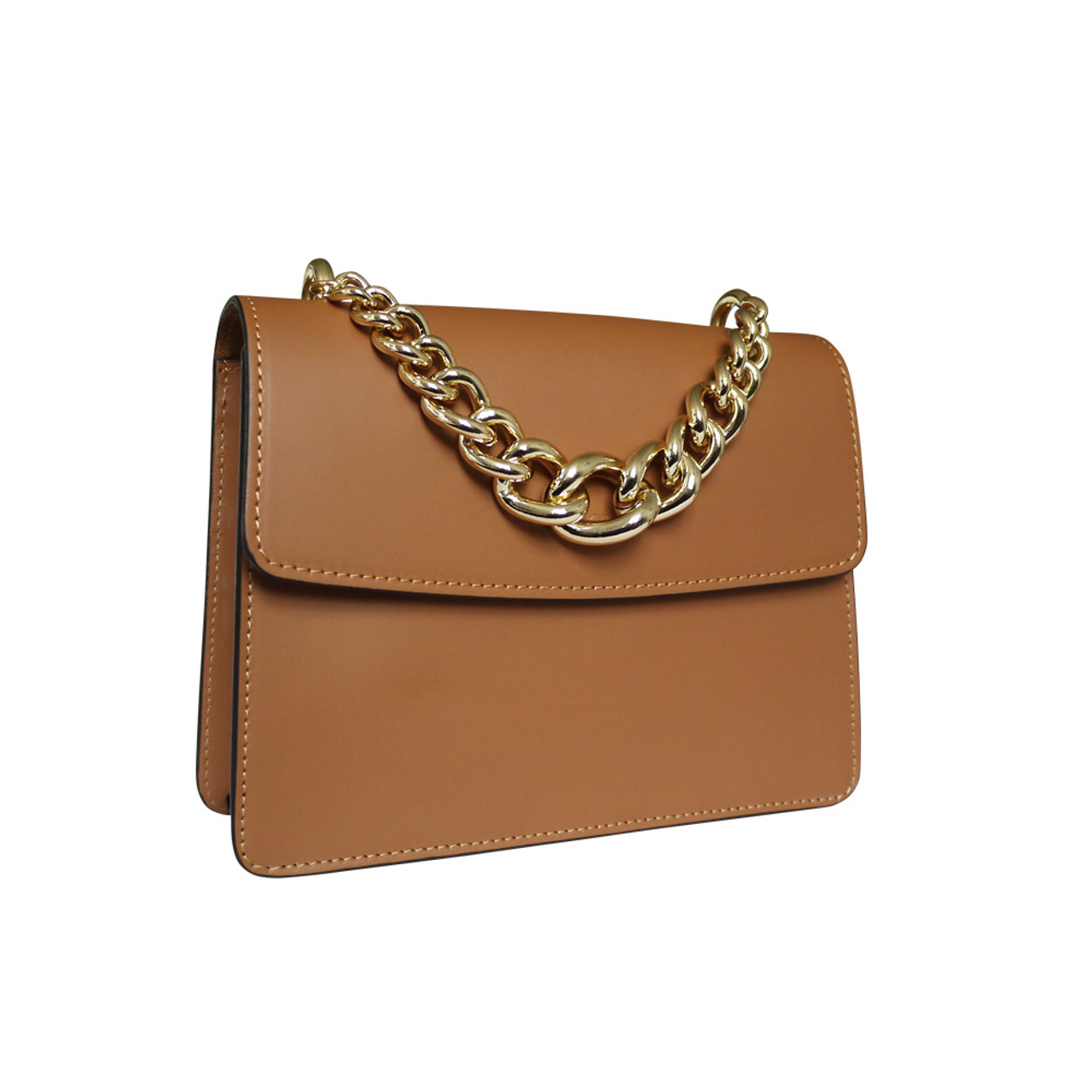 Stefano Turco Anna Leather Grab Chain Handbag - Attavanti