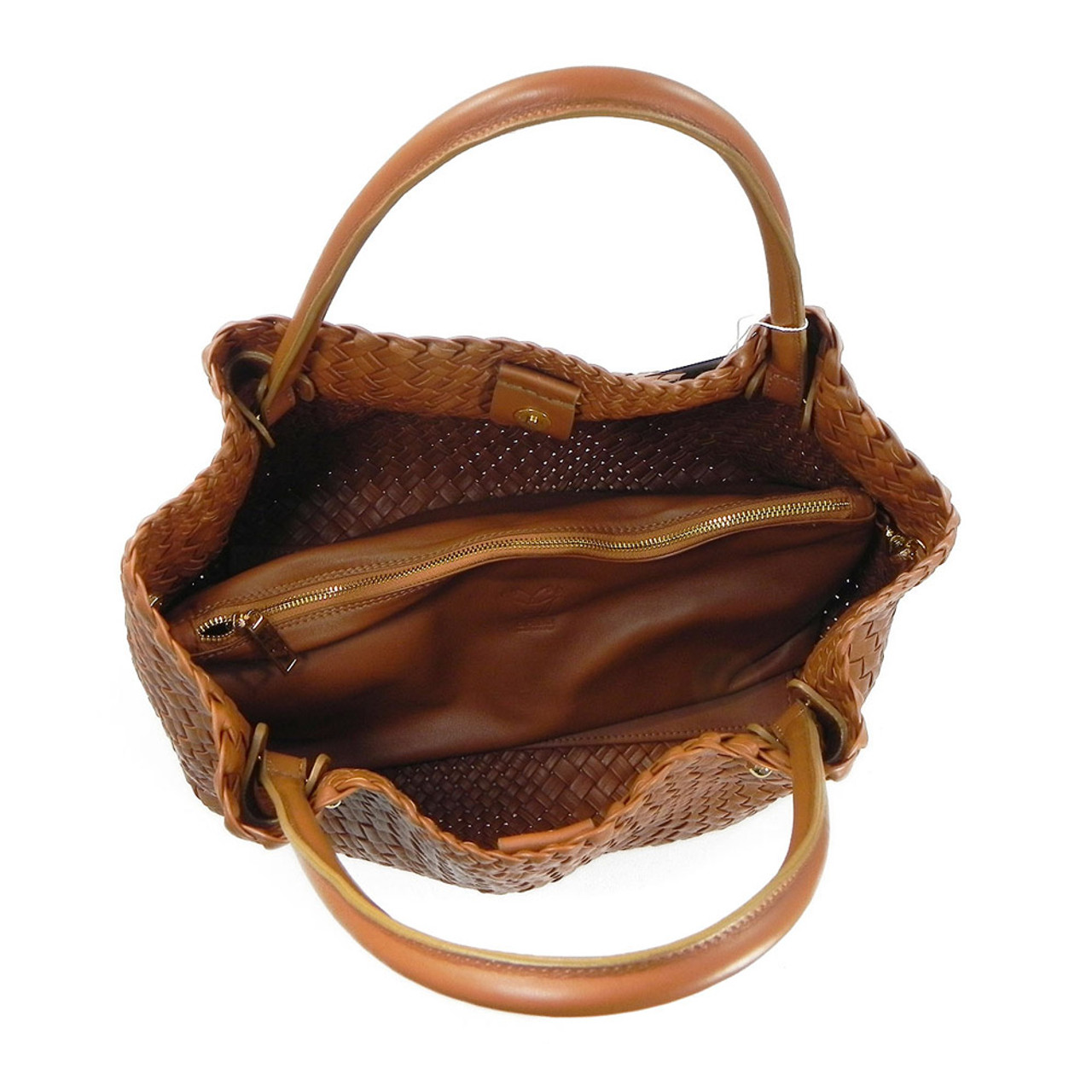 Ghibli Luxury Hand Woven Italian Leather Tote Bag - Cream