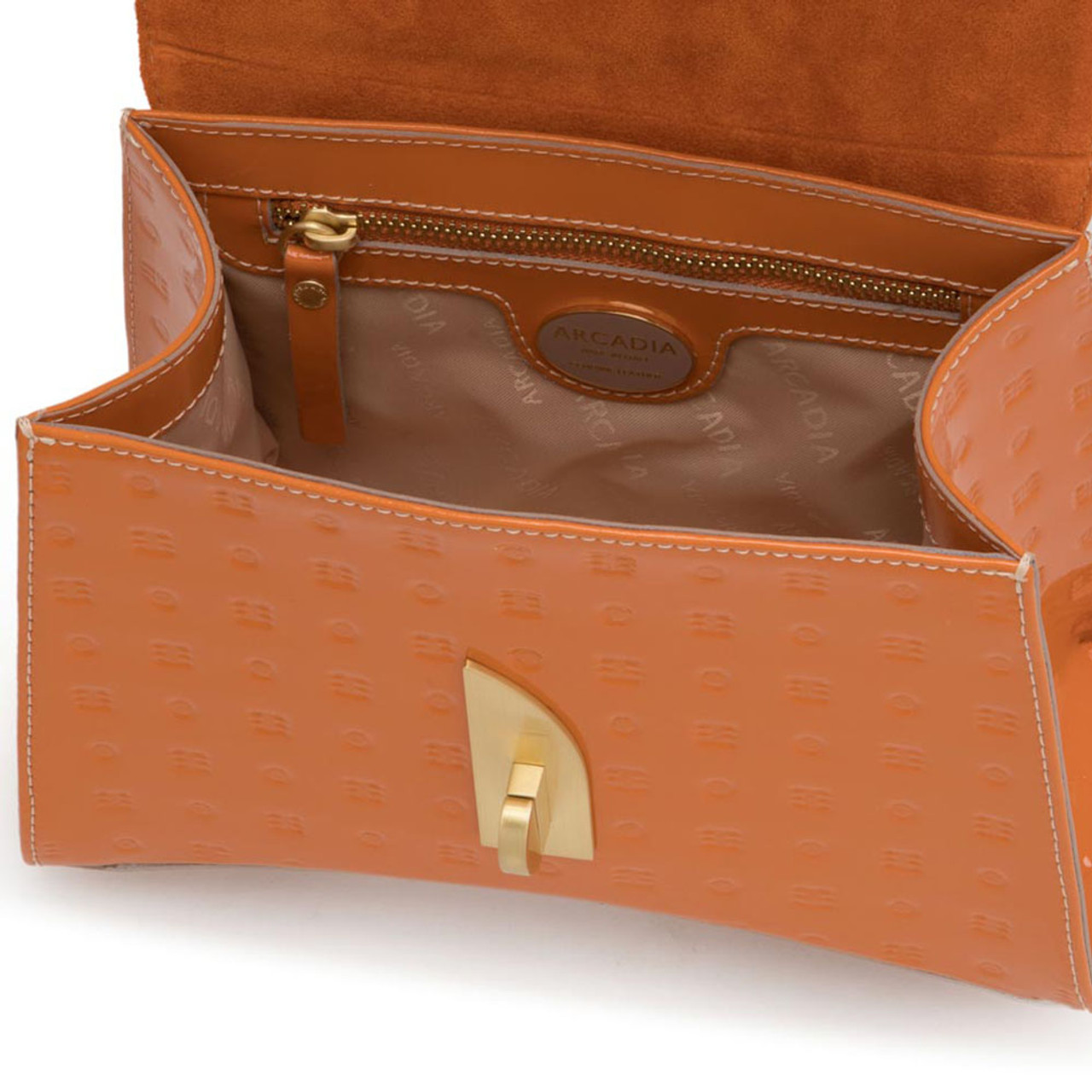 Arcadia Arco Medium Patent Leather Grab Bag
