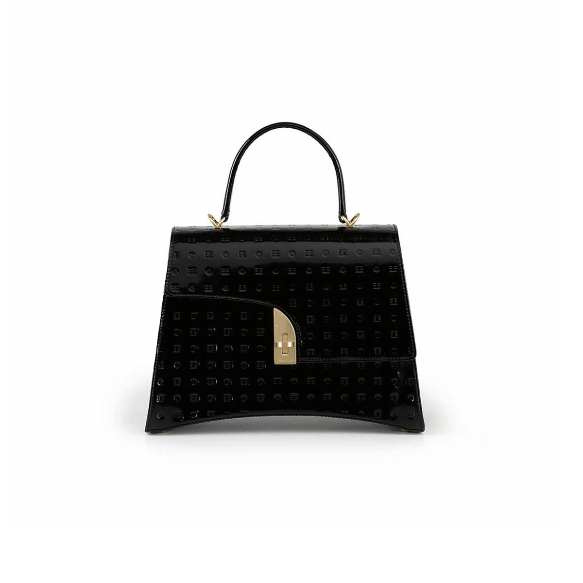 Arcadia Arco Large Patent Leather Grab Bag | Attavanti