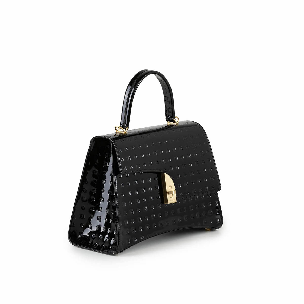 Arcadia Arco Large Patent Leather Grab Bag | Attavanti
