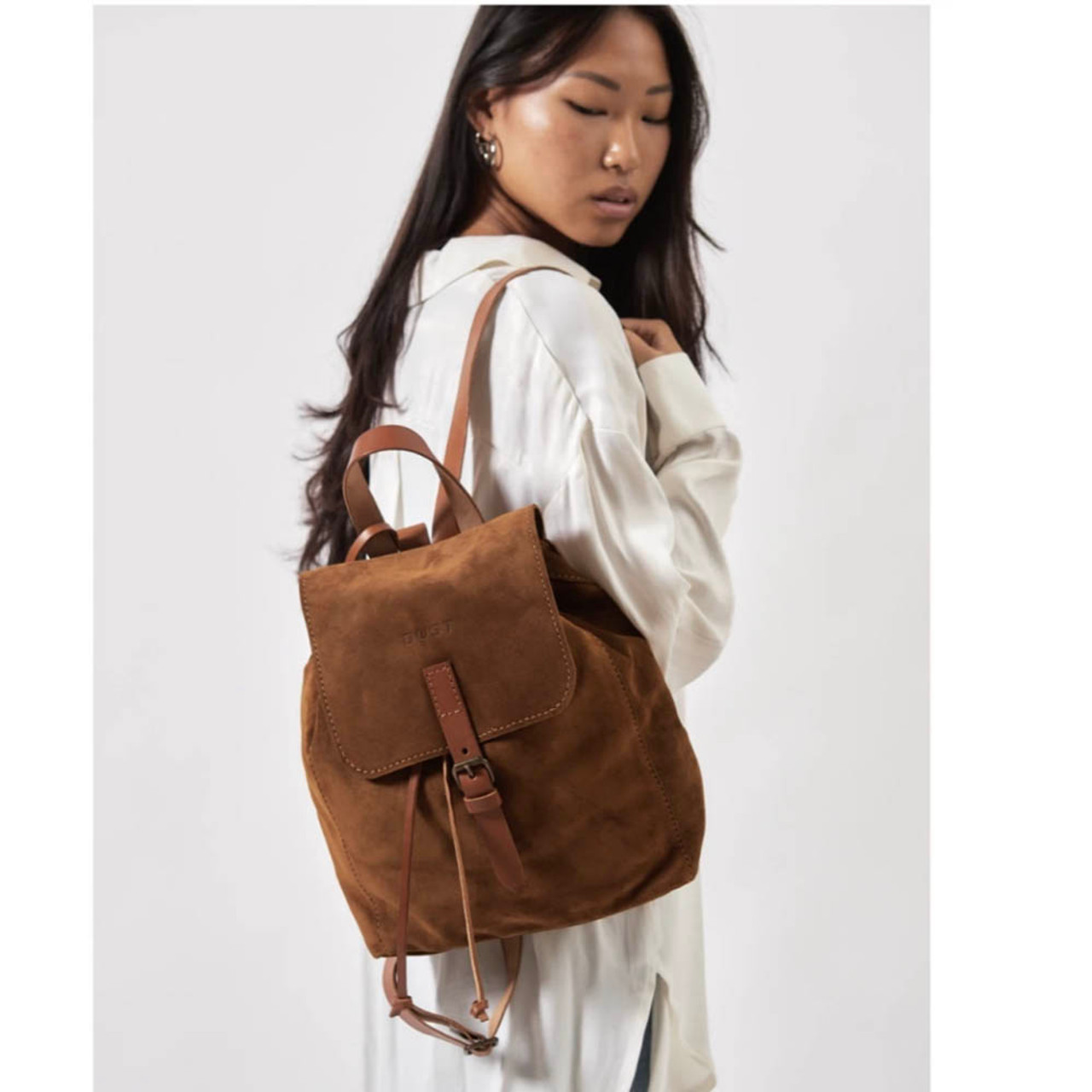 Dust Suede And Leather Small Backpack