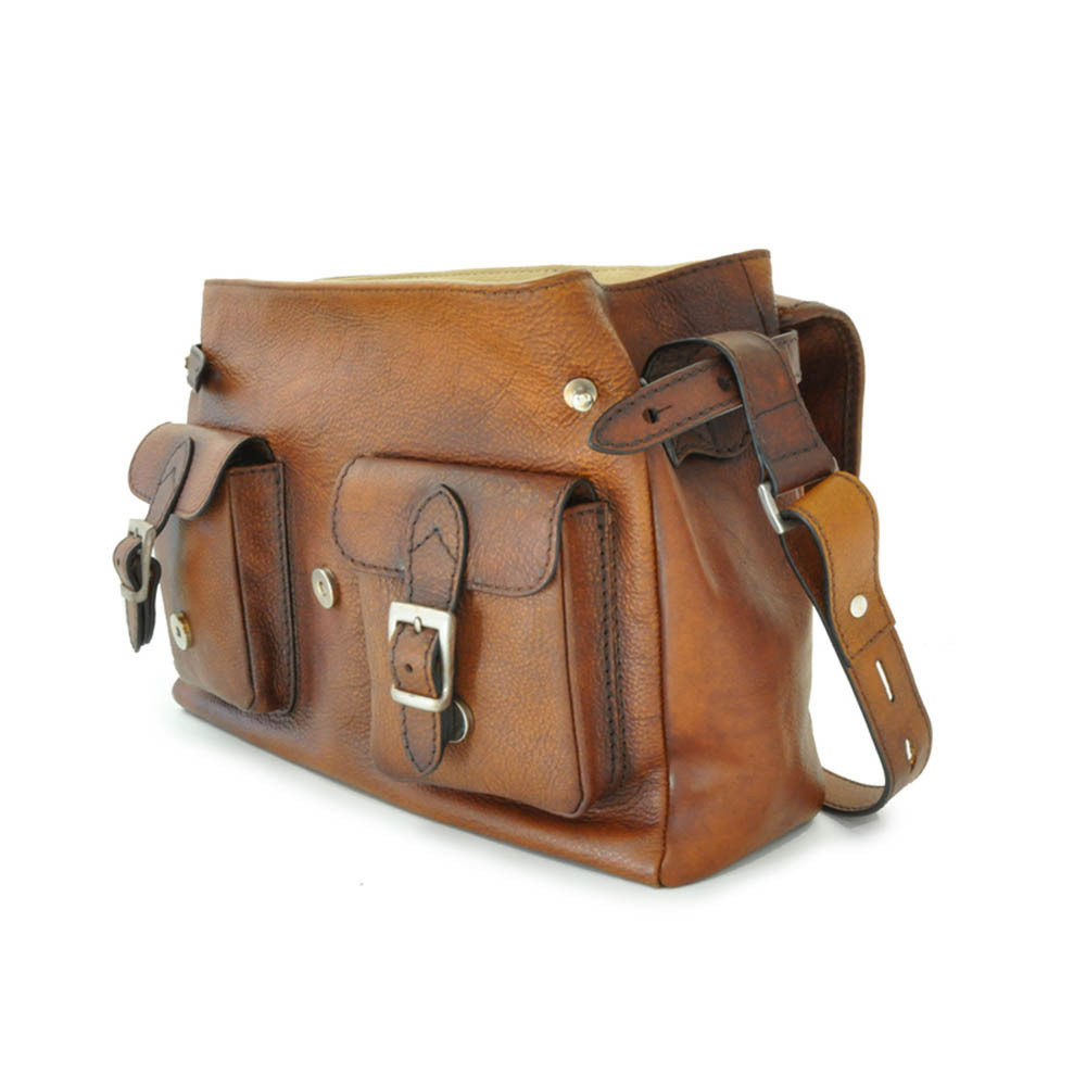Pratesi Maremma Aged Italian Leather Cross-Body Satchel
