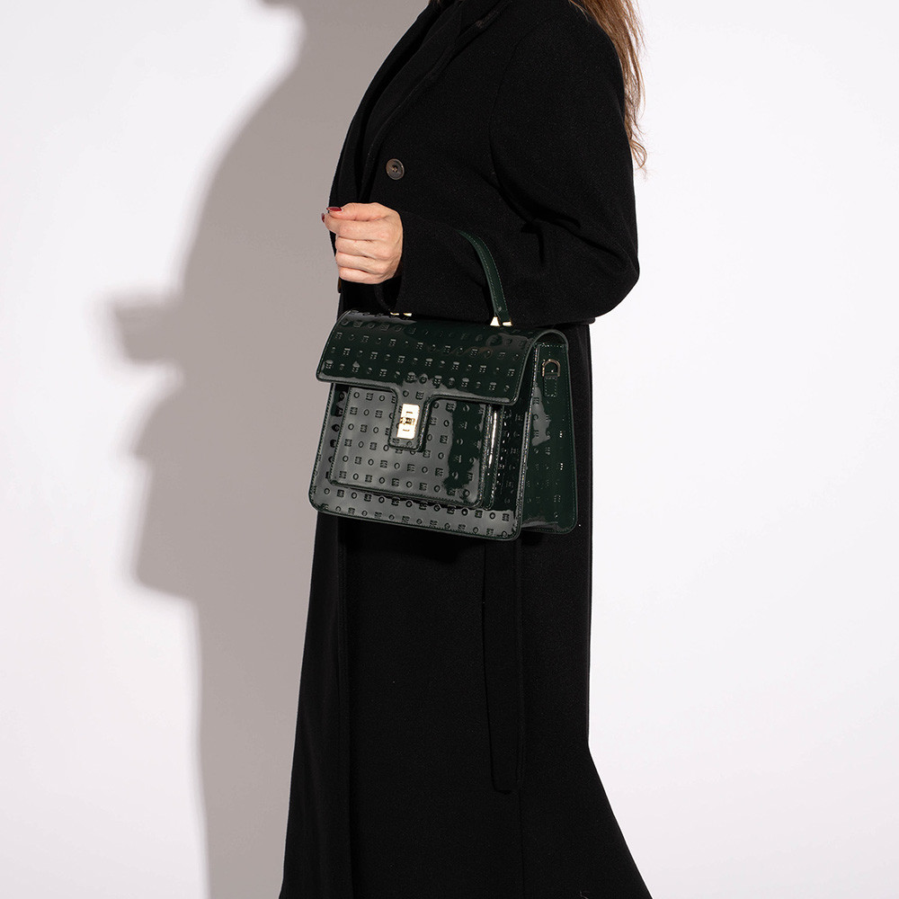 Arcadia Marilena Patent Leather Grab Handbag