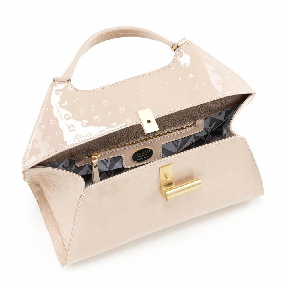 Arcadia Emma22 Large Top Handled Patent Leather Handbag