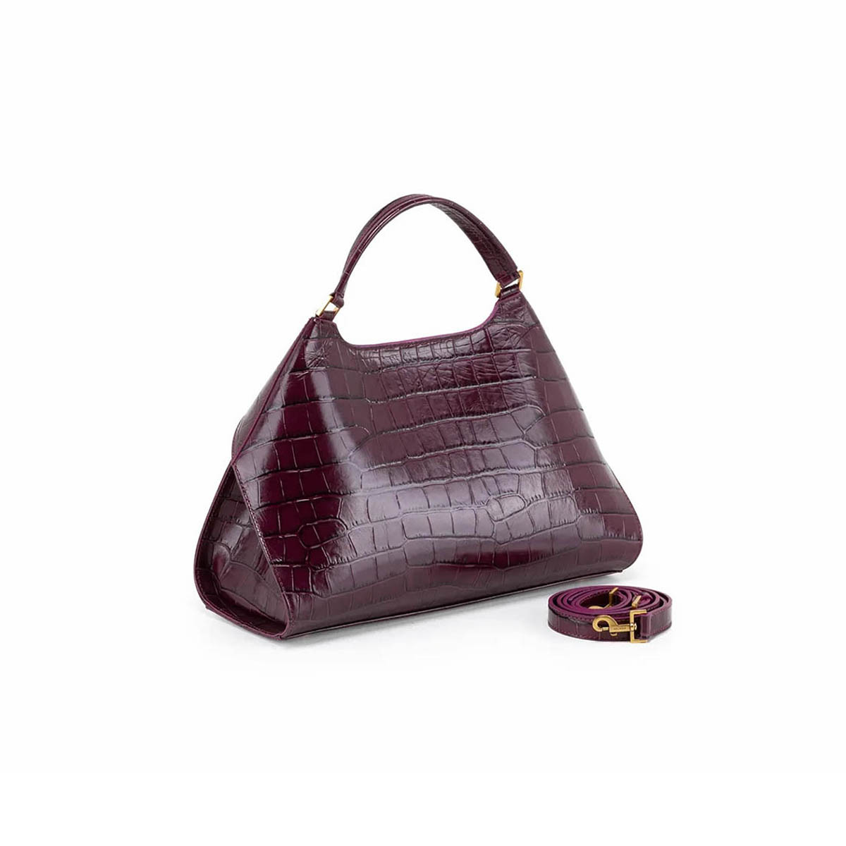 Arcadia Emma22 Leather Croc Print Large Handbag