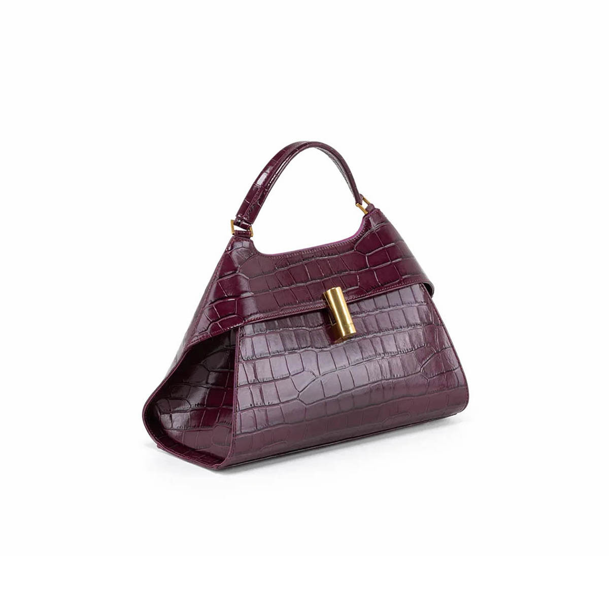 Arcadia Emma22 Leather Croc Print Large Handbag