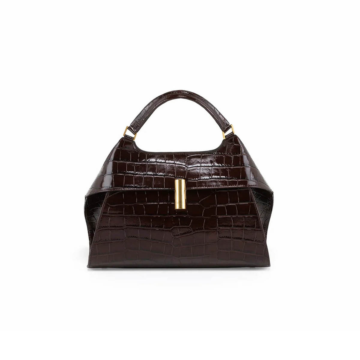 Arcadia Emma22 Leather Croc Print Large Handbag