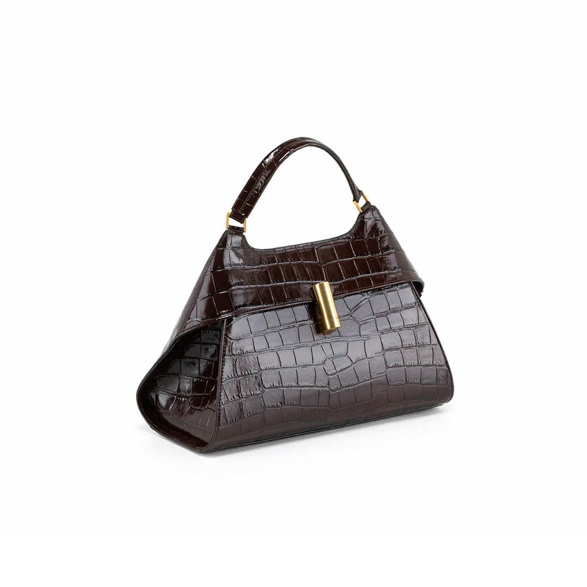 Arcadia Emma22 Leather Croc Print Large Handbag