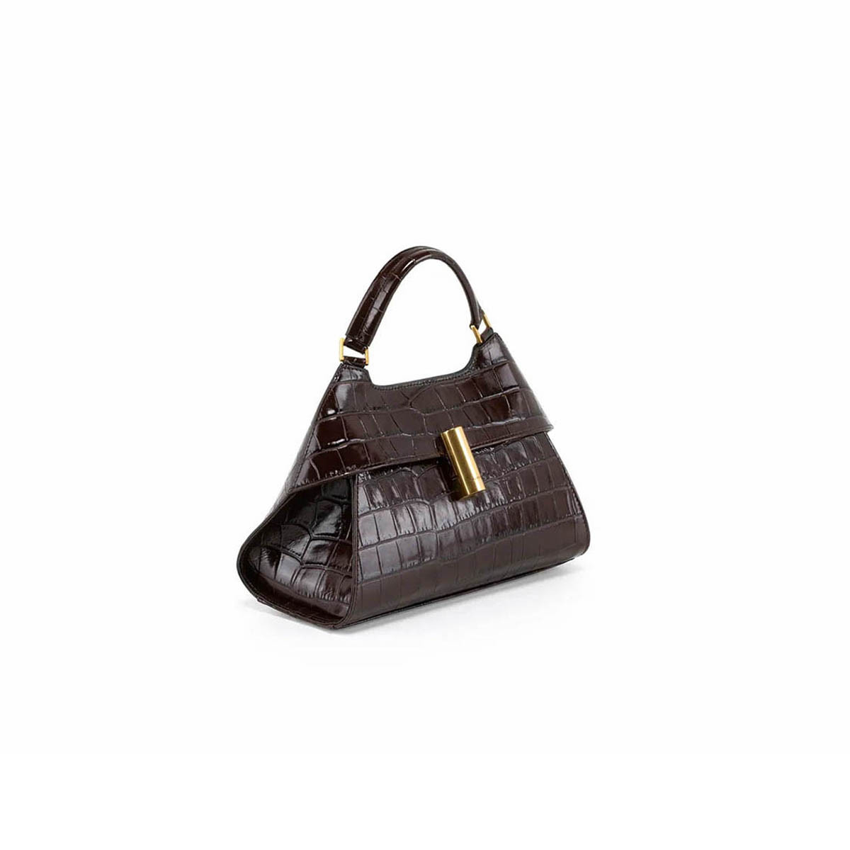 Arcadia Emma22 Croc Print Leather Medium Handbag