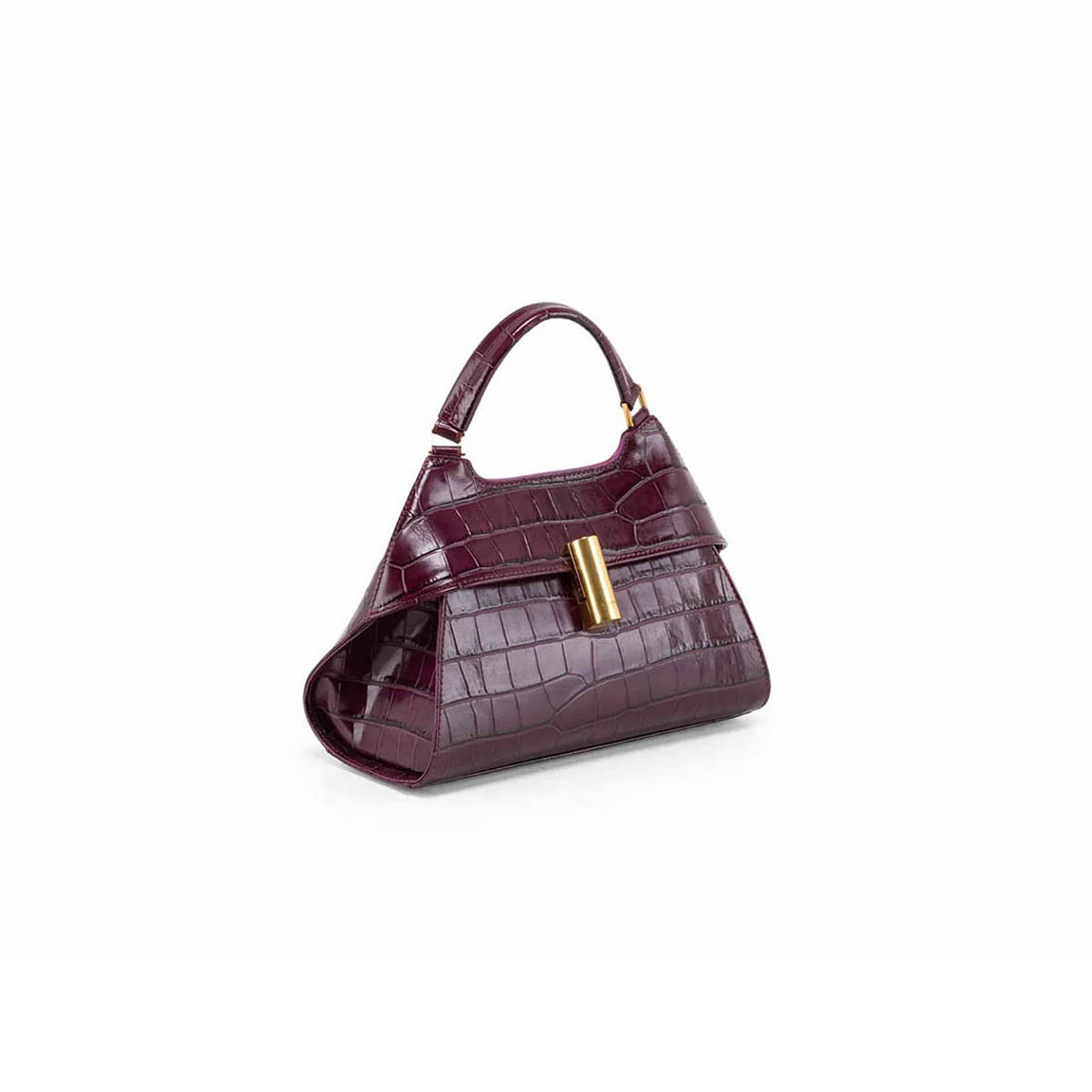 Arcadia Emma22 Croc Print Leather Medium Handbag