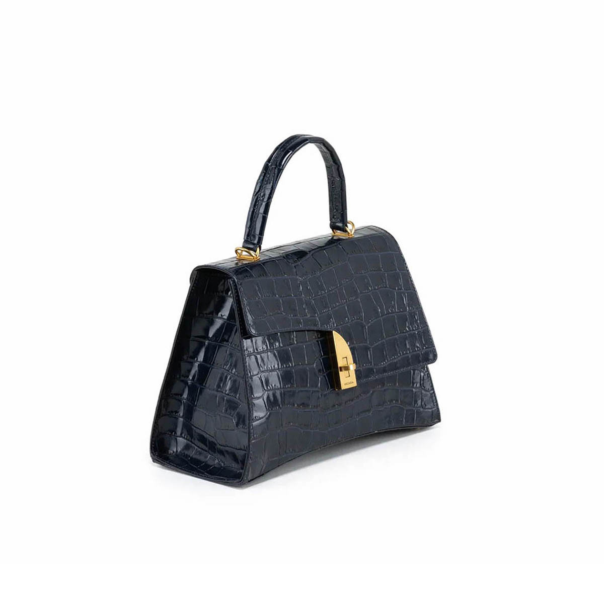 Arcadia Arco Croc Print Leather Large Grab Bag