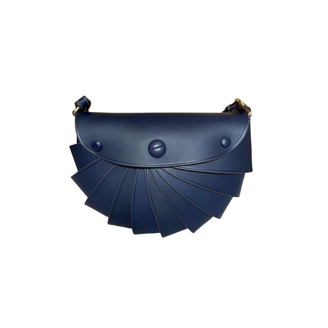 Boldrini Italian Leather Conch Cross Body Saddle Bag