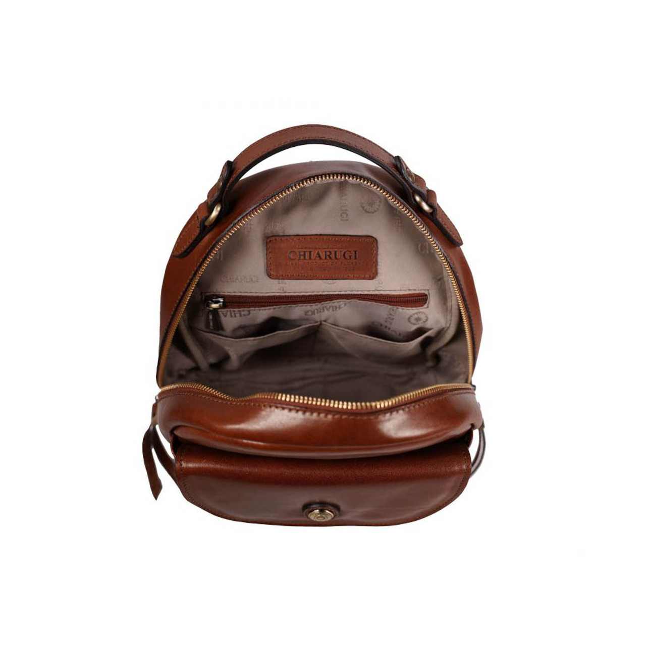 Chiarugi Italian Leather Classic Front Pocket Backpack