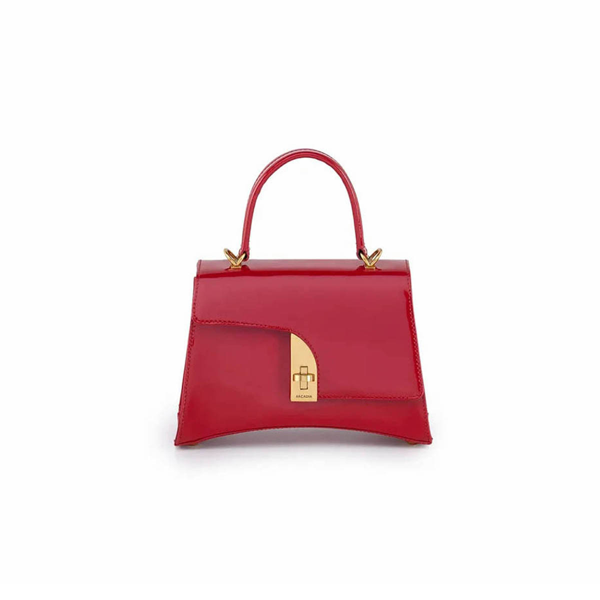 Arcadia Arco Medium Smooth Patent Leather Grab Bag