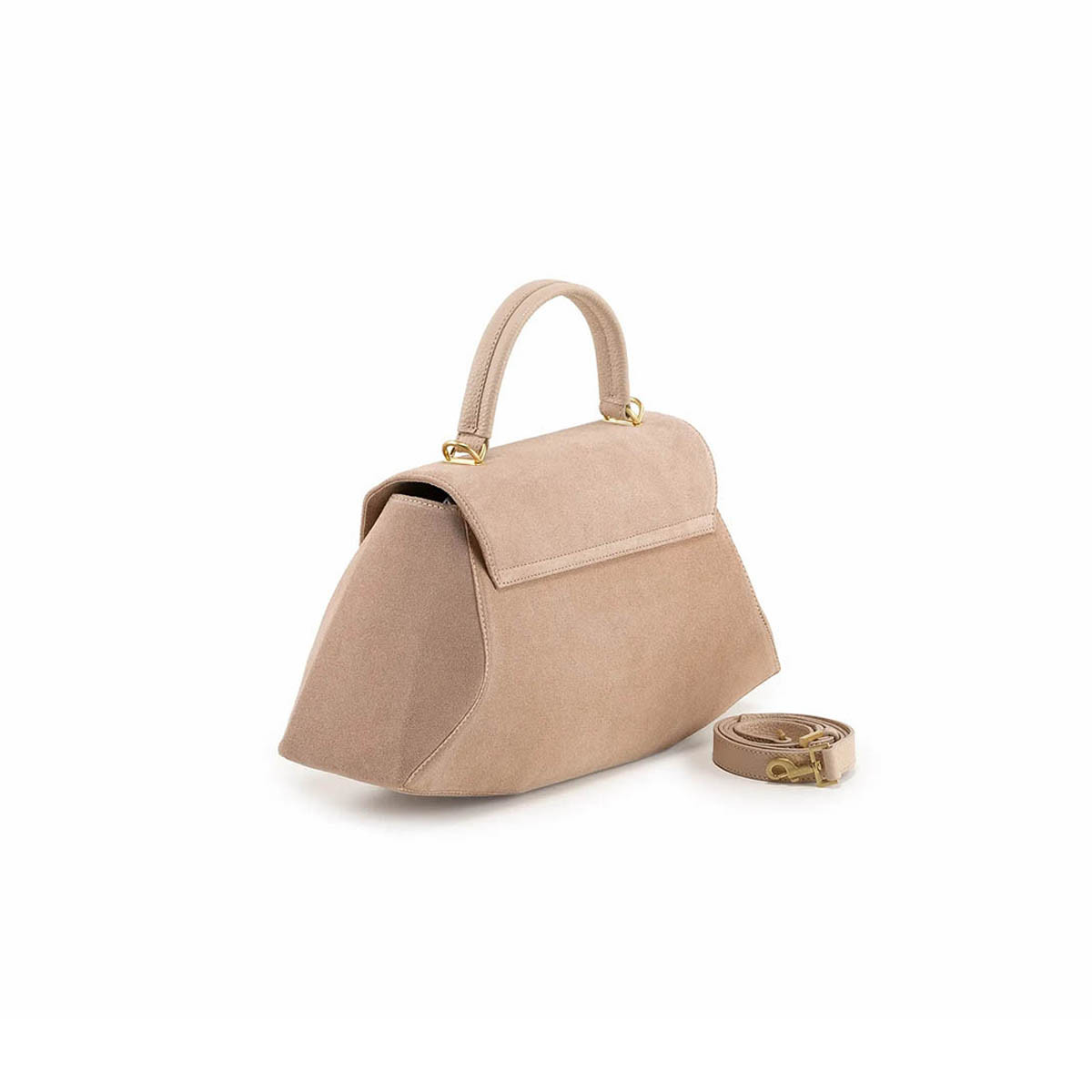 Arcadia Siren Large Top Handled Suede Leather Handbag