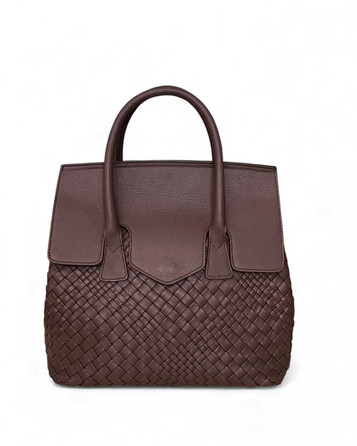 Ghibli Woven Leather Flap Over Grab Bag