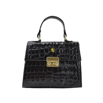 Pratesi Artisi Italian Croc Print Leather Grab Bag
