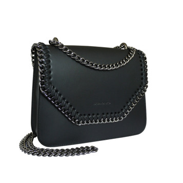 Stefano Turco Gigi Leather Chain Shoulder Bag - Black