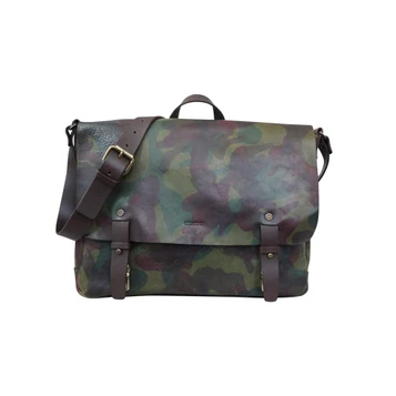 Chiarugi Classic Italian Leather Messenger  camo