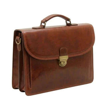 Old Angler Classic 3 Section Leather Briefcase 