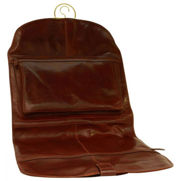 Battistoni Canvas and Leather Garment Bag