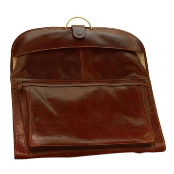 Battistoni Canvas and Leather Garment Bag