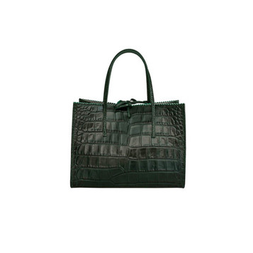 Buti Fannie Croc Printed Leather Compact Tote Bag 
