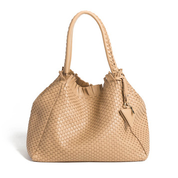 Parise 09 Woven Leather Fringes Large Hobo Bag