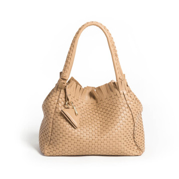 Parise 09 Woven Leather Fringes Hobo Bag