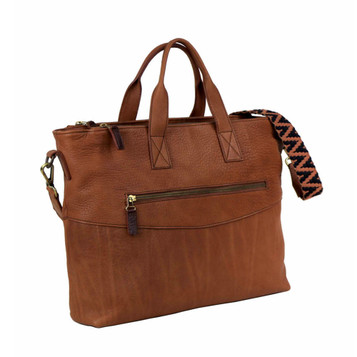 Terrida Arizona Mesa 3 Section Leather Tote Travel Work Bag 