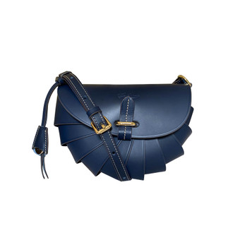Boldrini Italian Leather Conch Cross Body Saddle Bag