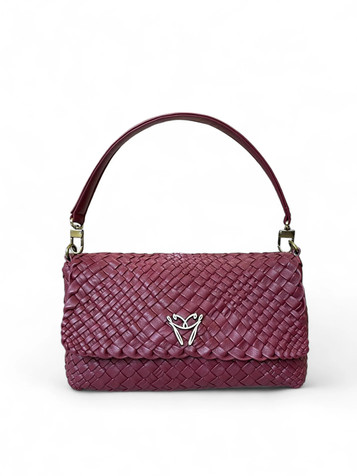 Ghibli Woven Leather Flap Over Handbag