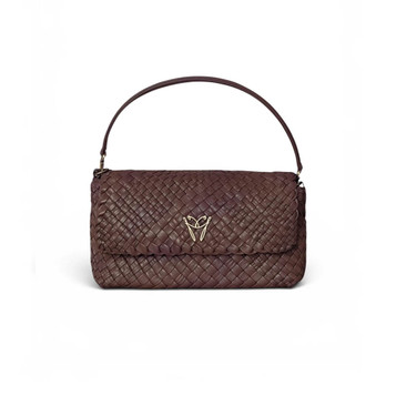 Ghibli Woven Leather Flap Over Handbag