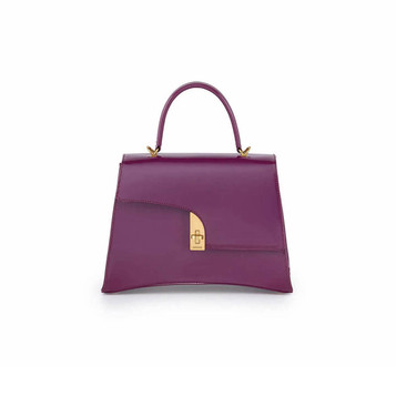 Arcadia Arco Large Smooth Patent Leather Grab Bag