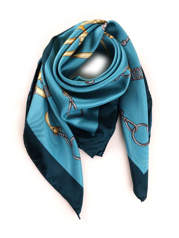 Don Mimi 100% Silk Equine Print Square Scarf