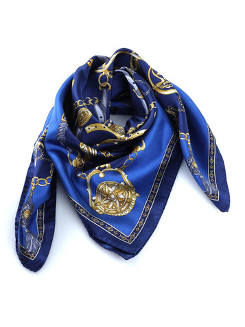 Printed Scarves Mothers Day Scarf Blue Forest Mulberry Silk Scarf