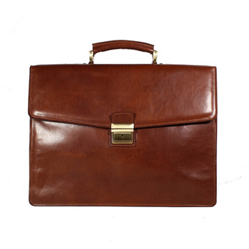 Chiarugi Italian Leather Two Compartment 15" Laptop Briefcase