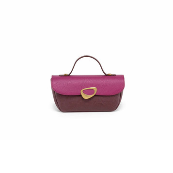 Arcadia Trapeze Pebble Leather Grab Handbag